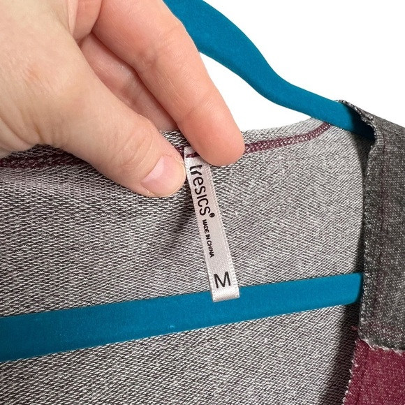 Tresics Maroon & Gray Varsity Striped Terrycloth Lined Knit Henley - Picture 5 of 11